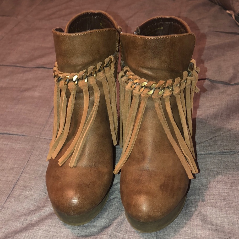 Brown Wedge Boots